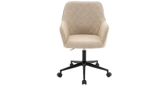DREHSTUHL Struktur Naturfarben, Schwarz, Beige - Beige/Schwarz, Design, Textil/Metall (59,5/89-101/64cm) - Xora