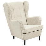 OHRENSESSEL Cord Creme  - Creme/Schwarz, Basics, Holz/Textil (78/102/98cm) - Carryhome