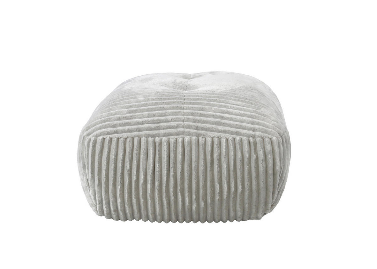 HOCKER BE FLUFFY Cord Silberfarben  - Silberfarben/Schwarz, MODERN, Kunststoff/Textil (92/46/74cm) - Trendmanufaktur