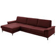 ECKSOFA  in Echtleder Brombeere  176/334 cm  - Brombeere/Schwarz, Design, Leder/Metall (176/334cm) - Dieter Knoll