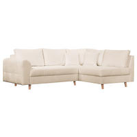 ECKSOFA Ariella Weiß Bouclé  - Naturfarben/Weiß, Design, Holz/Textil (231/161cm) - Livetastic