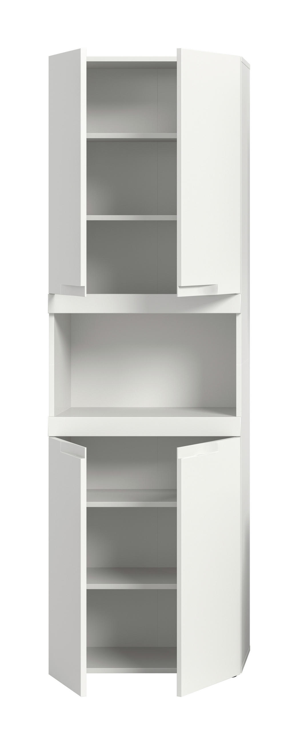 HOCHSCHRANK 60/194/31 cm  - Schwarz/Weiß, Trend, Holzwerkstoff/Kunststoff (60/194/31cm) - MID.YOU