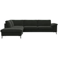 ECKSOFA Waldgrün Chenille, Webstoff, Flachgewebe  - Waldgrün/Schwarz, Design, Textil/Metall (225/279cm) - Livetastic
