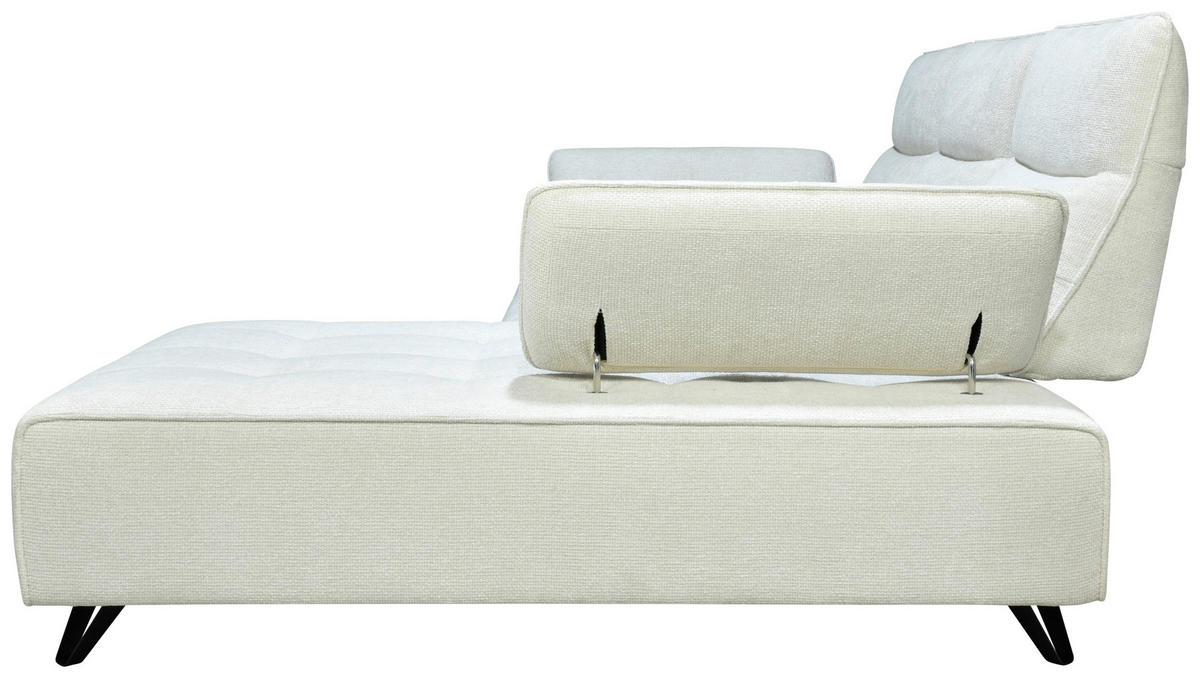 ECKSOFA Creme Chenille  - Creme/Schwarz, Design, Kunststoff/Textil (314/162cm) - Livetastic