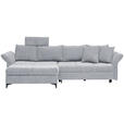 ECKSOFA Chenille  - Schwarz, KONVENTIONELL, Textil/Metall (291/153cm) - Hom`in