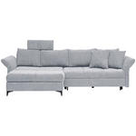 ECKSOFA Chenille  - Schwarz, KONVENTIONELL, Textil/Metall (291/153cm) - Hom`in