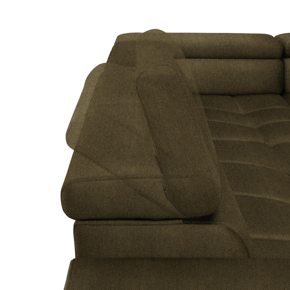 ECKSOFA in Webstoff Olivgrün  - Currygelb/Schwarz, Design, Textil/Metall (300/216cm) - Welnova