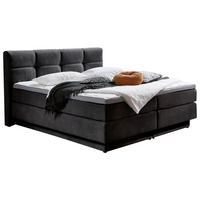 BOXSPRINGBETT 180/200 cm  in Anthrazit  - Anthrazit/Schwarz, KONVENTIONELL, Kunststoff/Textil (180/200cm) - Carryhome