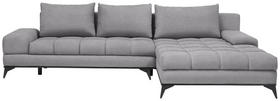 ECKSOFA Grau Webstoff  - Schwarz/Grau, Design, Textil/Metall (315/212cm) - Carryhome