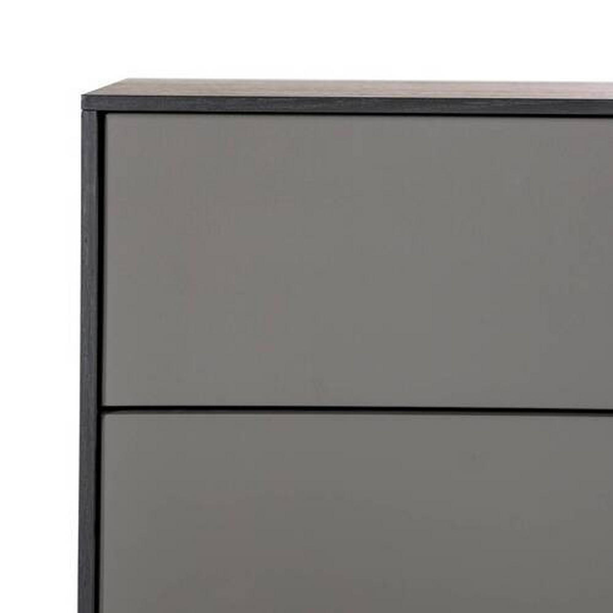 KOMODA, antracit, črna  - črna/antracit, Design, kovina/leseni material (160/82/45cm) - home24