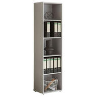 AKTENREGAL Grau  - Silberfarben/Grau, MODERN, Holzwerkstoff (44,1/185,6/33cm) - MID.YOU