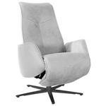 RELAXSESSEL in Leder Hellgrau  - Anthrazit/Hellgrau, Design, Leder/Metall (71/114/84cm) - Ambiente