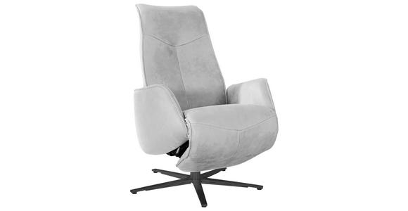 RELAXSESSEL in Leder Hellgrau  - Anthrazit/Hellgrau, Design, Leder/Metall (71/114/84cm) - Ambiente