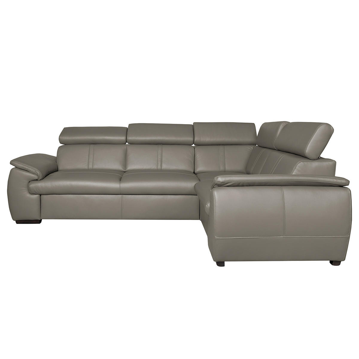 ECKSOFA  in Echtleder Schlammfarben  265/193 cm  - Wengefarben/Schlammfarben, Design, Leder/Holz (265/193cm) - Livetastic