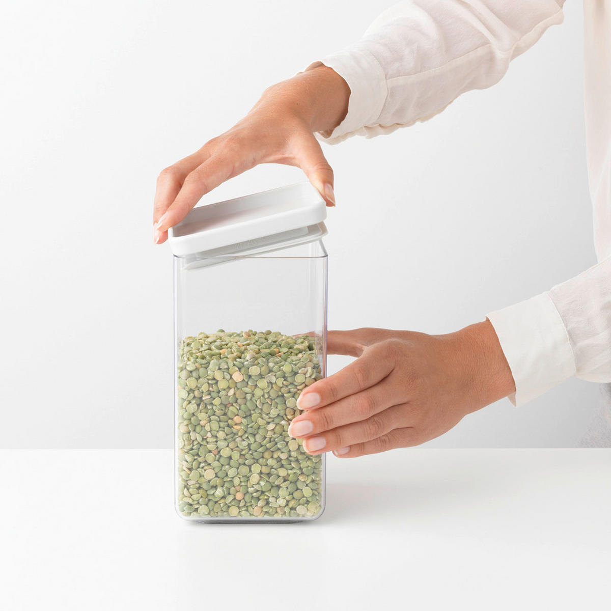 VORRATSDOSE 1,6 l  - Transparent/Hellgrau, Design, Kunststoff (11/20/11cm) - Brabantia