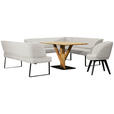 ECKBANK 233/189 cm Webstoff Schwarz, Hellgrau   - Hellgrau/Schwarz, Design, Textil/Metall (233/189cm) - Novel
