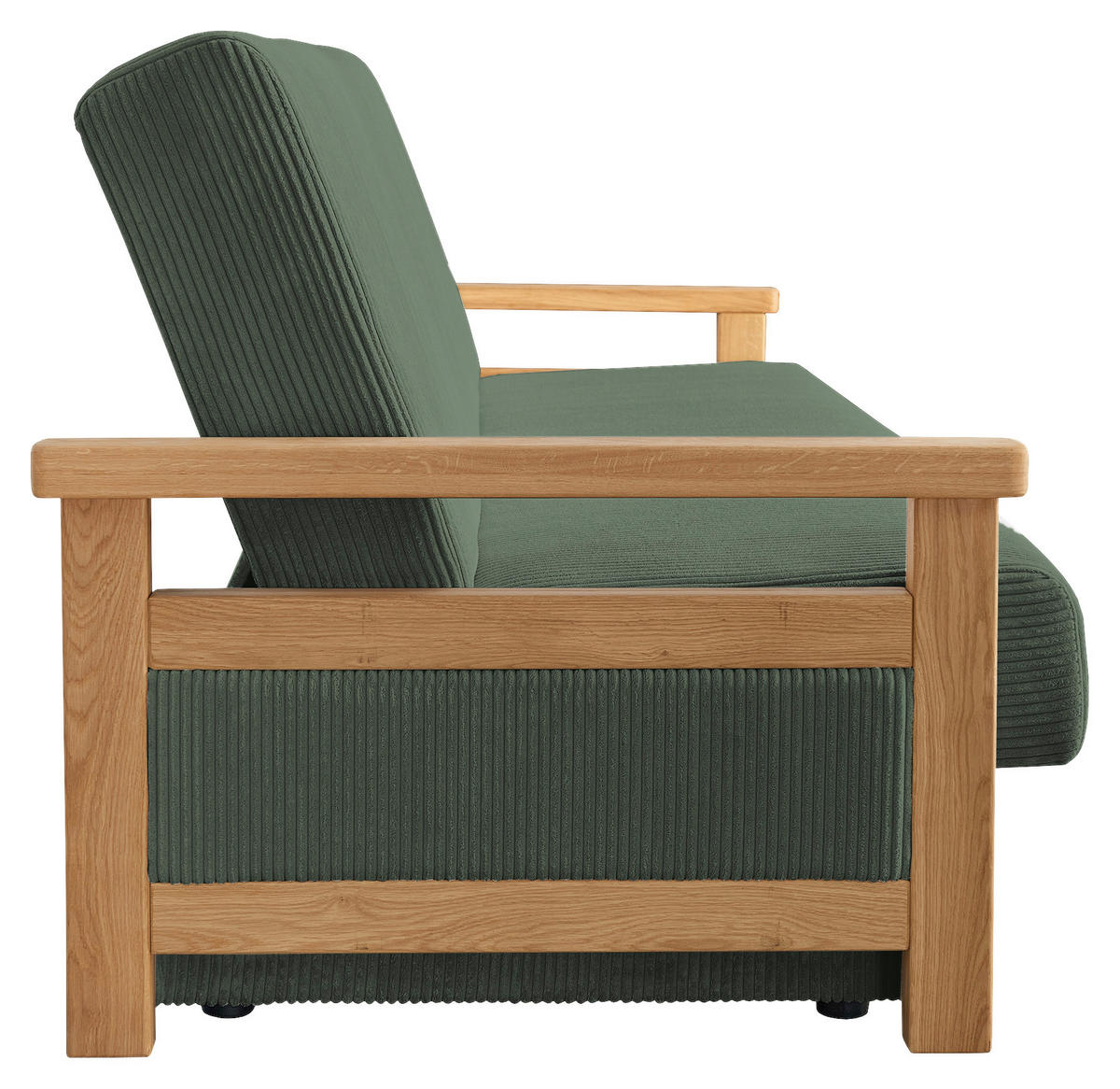 SCHLAFSOFA Webstoff Dunkelgrün  - Dunkelgrün/Naturfarben, Design, Holz/Textil (220/90/90cm) - P & B