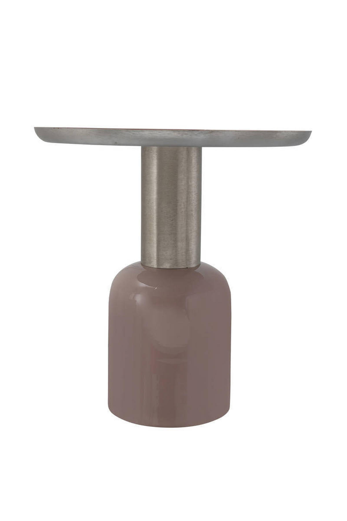 BEISTELLTISCH Silberfarben, Altrosa rund  - Silberfarben/Altrosa, Trend, Metall (50/52cm) - Kayoom