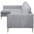 ECKSOFA Grau Chenille Rückenkissen, Rücken echt  - Silberfarben/Grau, KONVENTIONELL, Textil/Metall (143/284cm) - Carryhome