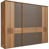 SCHIEBETÜRENSCHRANK 301,9/240,3/67,2 cm 3-türig Braun, Eichefarben  - Eichefarben/Braun, Design, Glas/Holz (301,9/240,3/67,2cm) - Valnatura