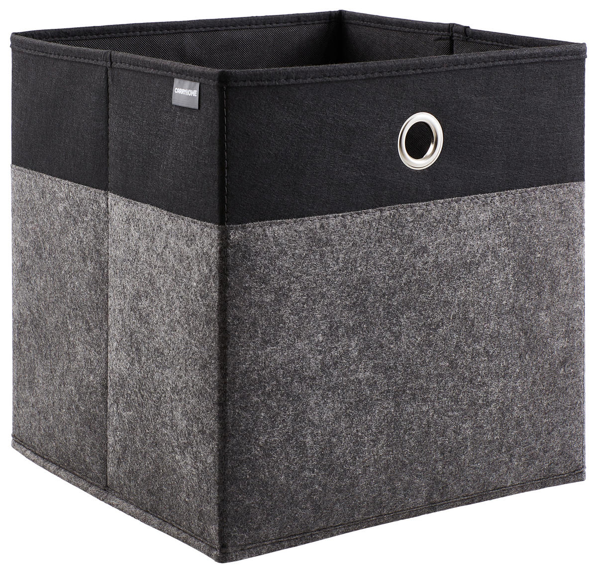 FALTBOX - Anthrazit/Schwarz, Design, Karton/Textil (32/32/32cm) - Carryhome