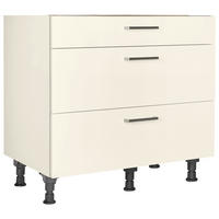 KOCHFELDUMBAUSCHRANK 90/87/56 cm  in Magnolie  - Edelstahlfarben/Magnolie, MODERN, Holzwerkstoff/Metall (90/87/56cm) - Nobilia