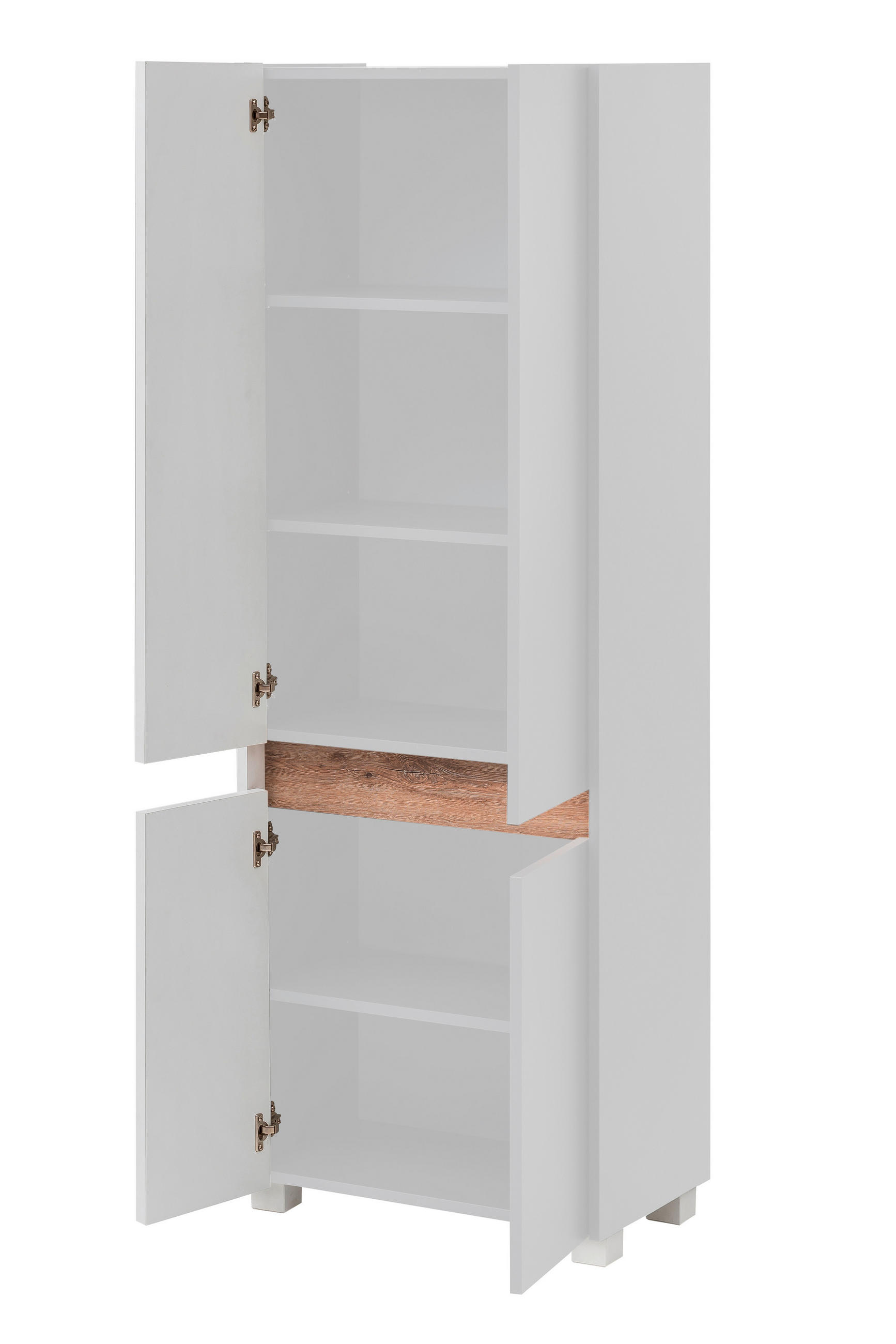 HOCHSCHRANK 56,9/164,5/33 cm  - Eichefarben/Silberfarben, MODERN, Holzwerkstoff (56,9/164,5/33cm) - home24