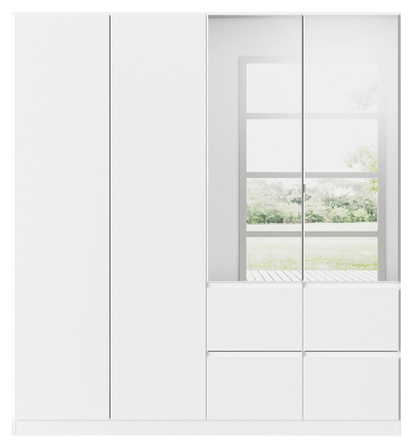 KLEIDERSCHRANK in Weiss - Weiss/Silberfarben, Trend, Holzwerkstoff/Kunststoff (181/197/54cm) - Xora