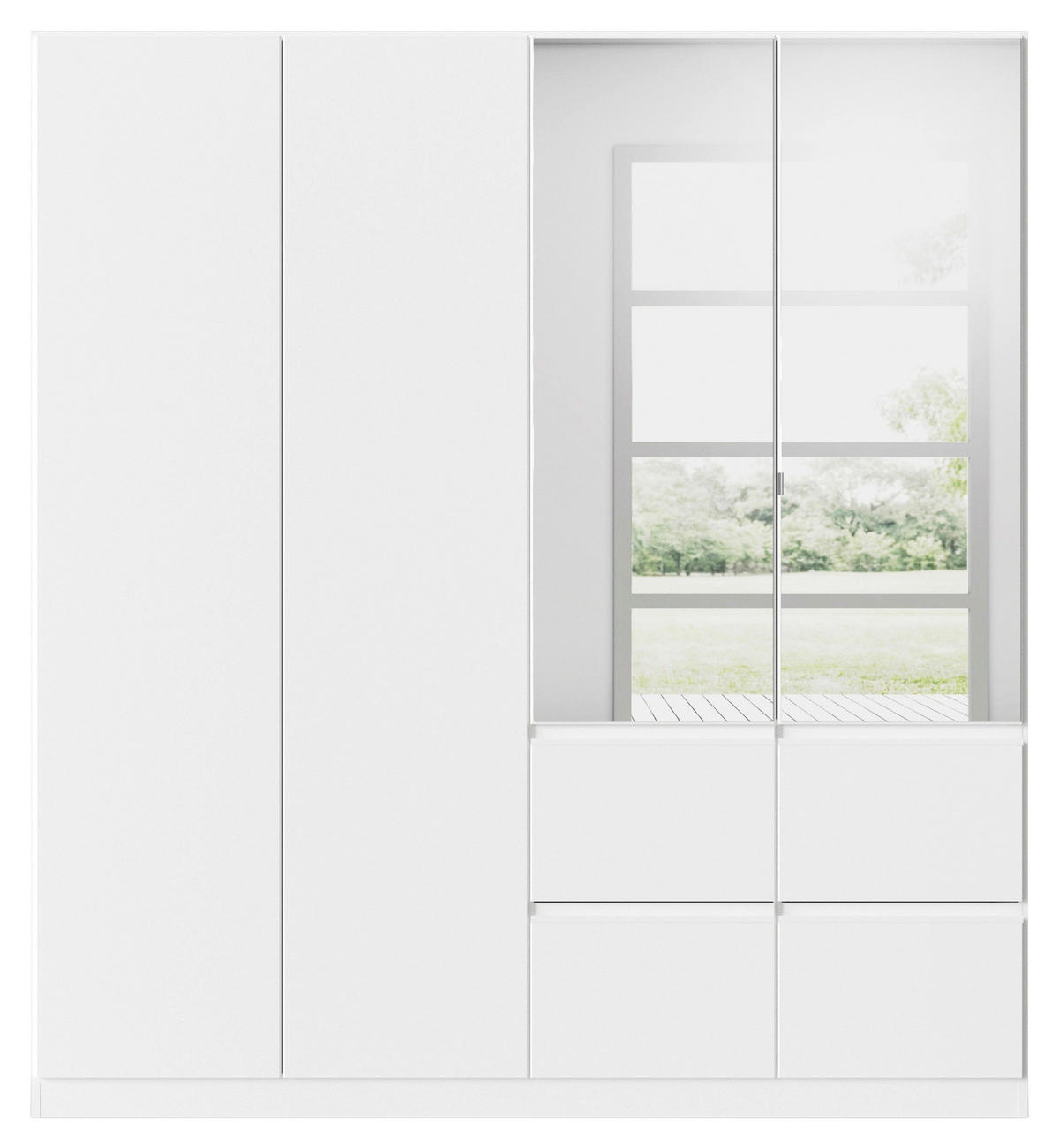 KLEIDERSCHRANK in Weiss  - Weiss/Silberfarben, Trend, Holzwerkstoff/Kunststoff (181/197/54cm) - Xora