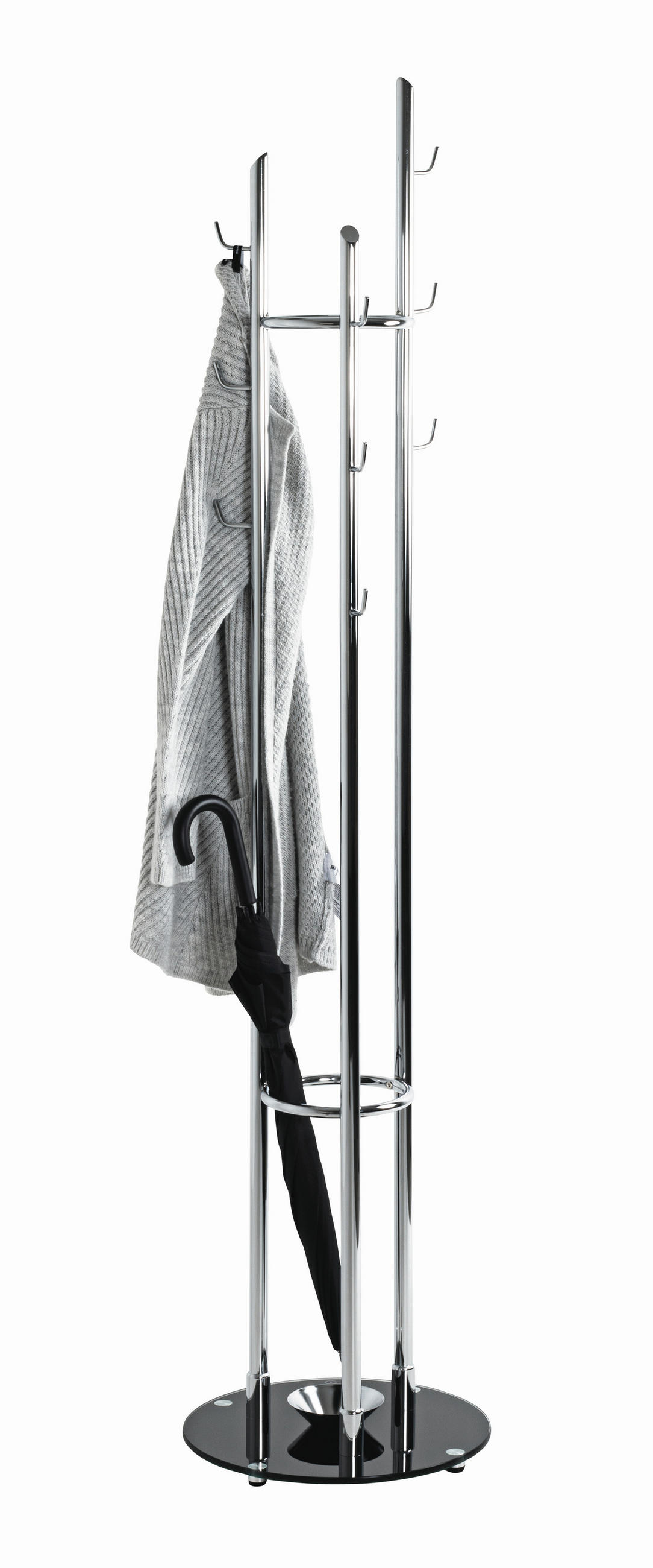 KLÄDHÄNGARE - kromfärg/svart, Design, metall/glas (40/183/40cm) - Best Price