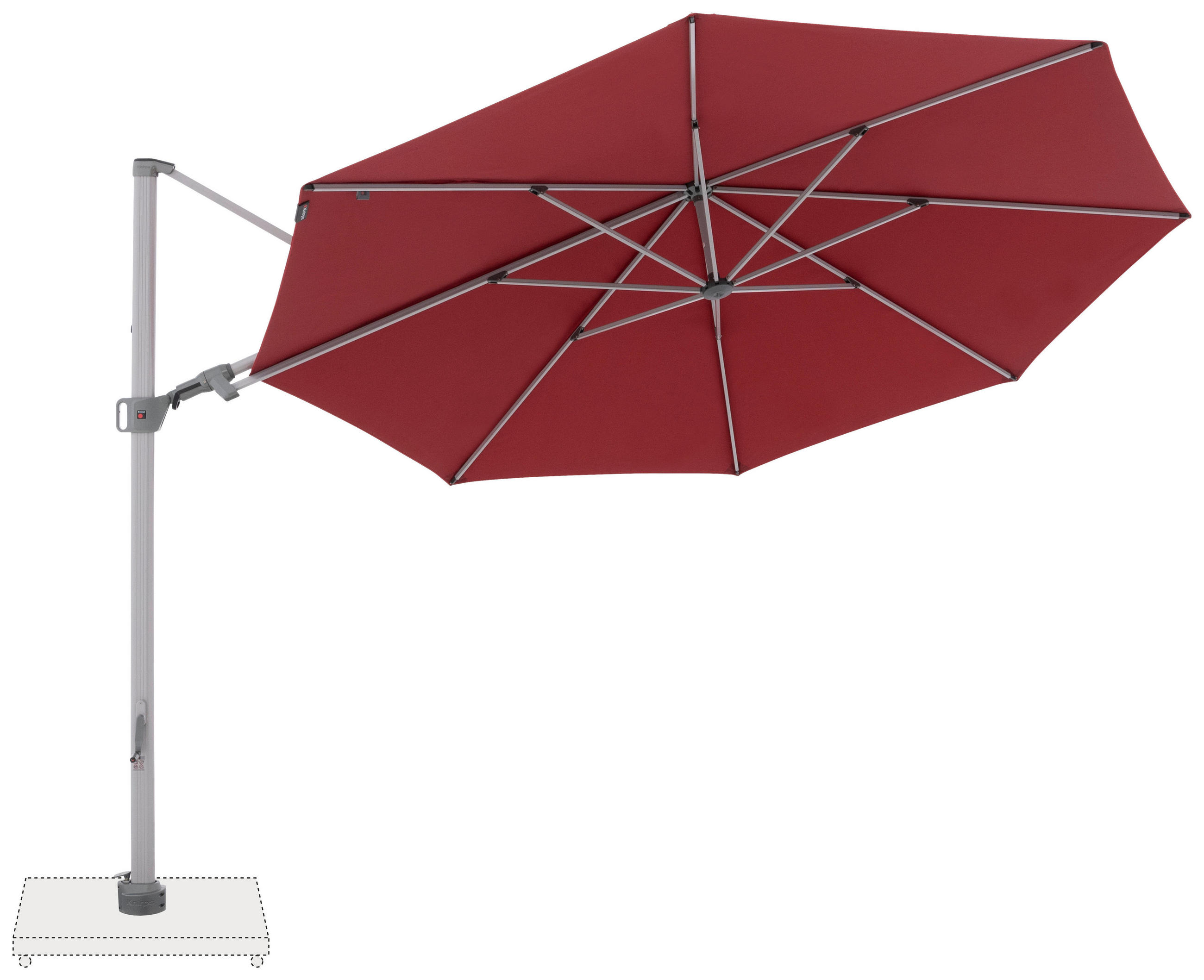 AMPELSCHIRM 340 cm Bordeaux  - Bordeaux/Silberfarben, Basics, Textil/Metall (340/340cm) - KNIRPS