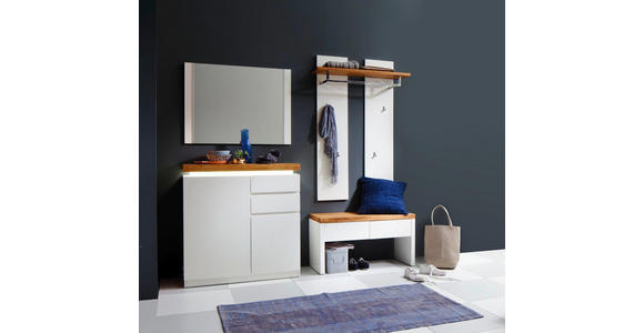 GARDEROBE 4-teilig in 197/198/38 cm - Eichefarben/Weiß, Design, Glas/Holz (197/198/38cm) - Novel