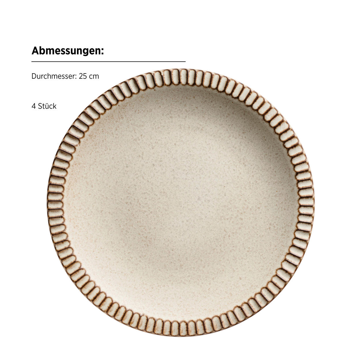 TELLERSET IDA 8-teilig  - Beige, Basics, Keramik - Mäser