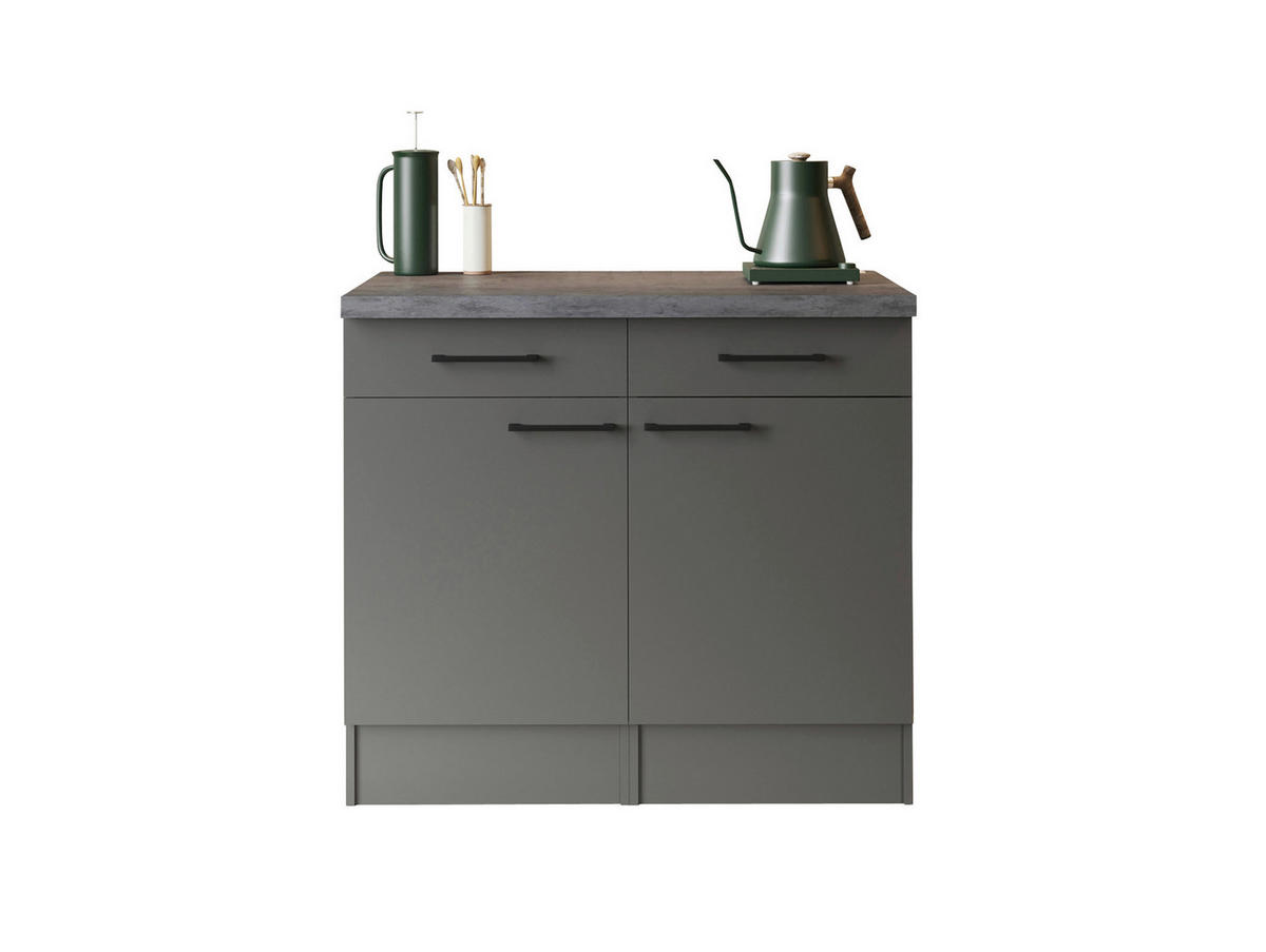 BÄNKSKÅP 100/90/60 cm  i grå  - svart/grå, Trend, metall/trämaterial (100/90/60cm) - Respekta