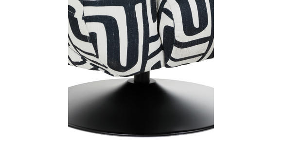 SESSEL in Flachgewebe Schwarz, Weiß - Schwarz/Weiß, KONVENTIONELL, Textil/Metall (90/67/82cm) - Carryhome
