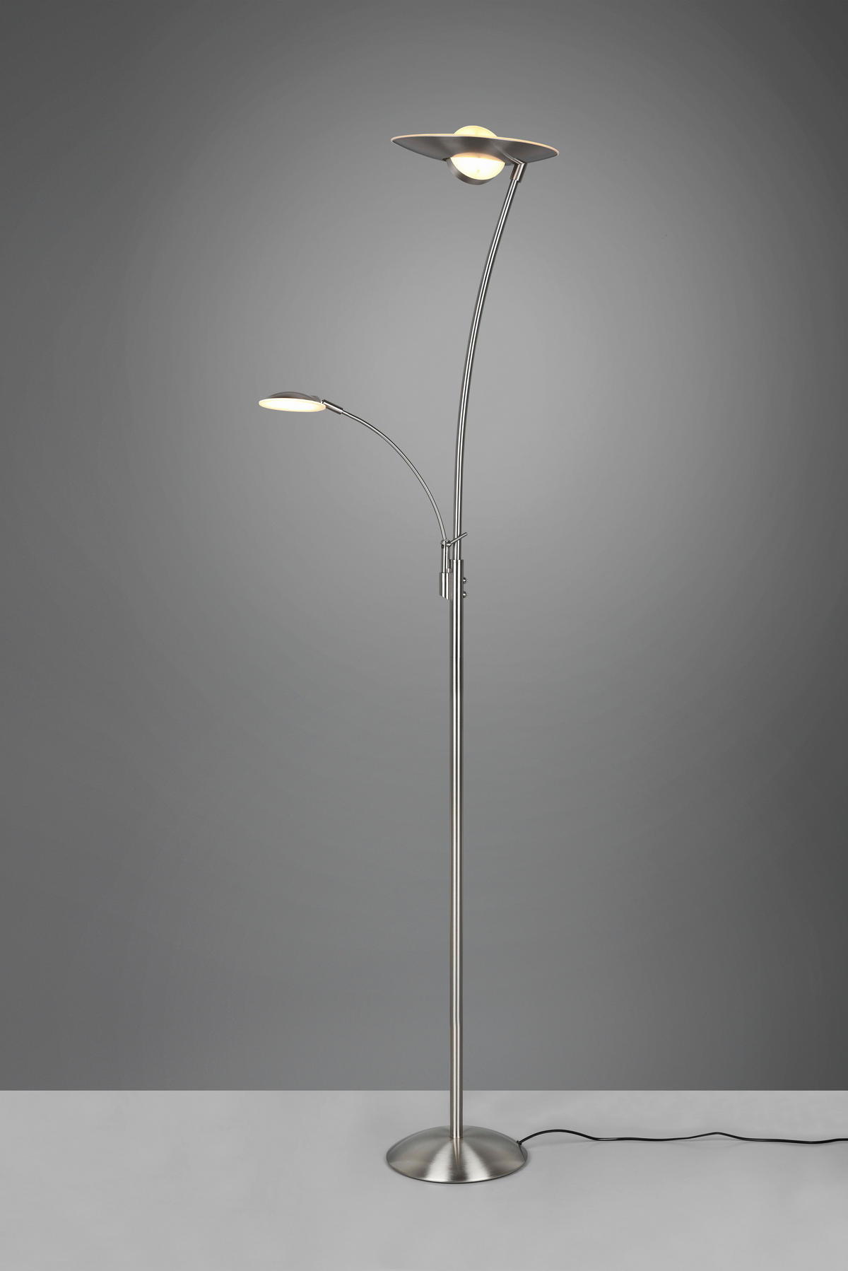LED-STEHLEUCHTE - Nickelfarben, Design, Metall (180/29,5/46cm) - Trio Leuchten