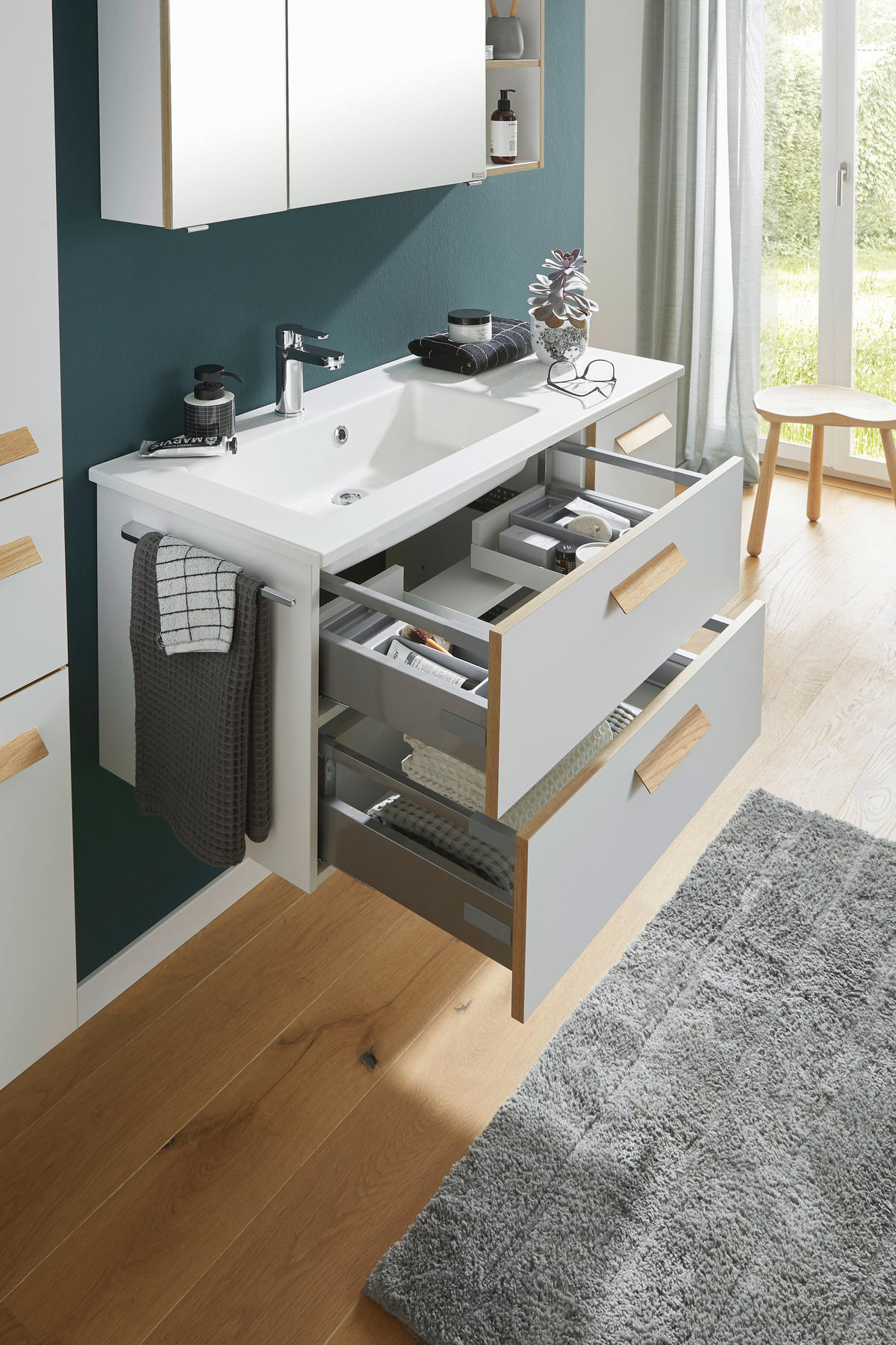 WASCHTISCHKOMBI 113 cm  - Weiß, KONVENTIONELL, Naturmaterialien/Holz (113cm) - Dieter Knoll