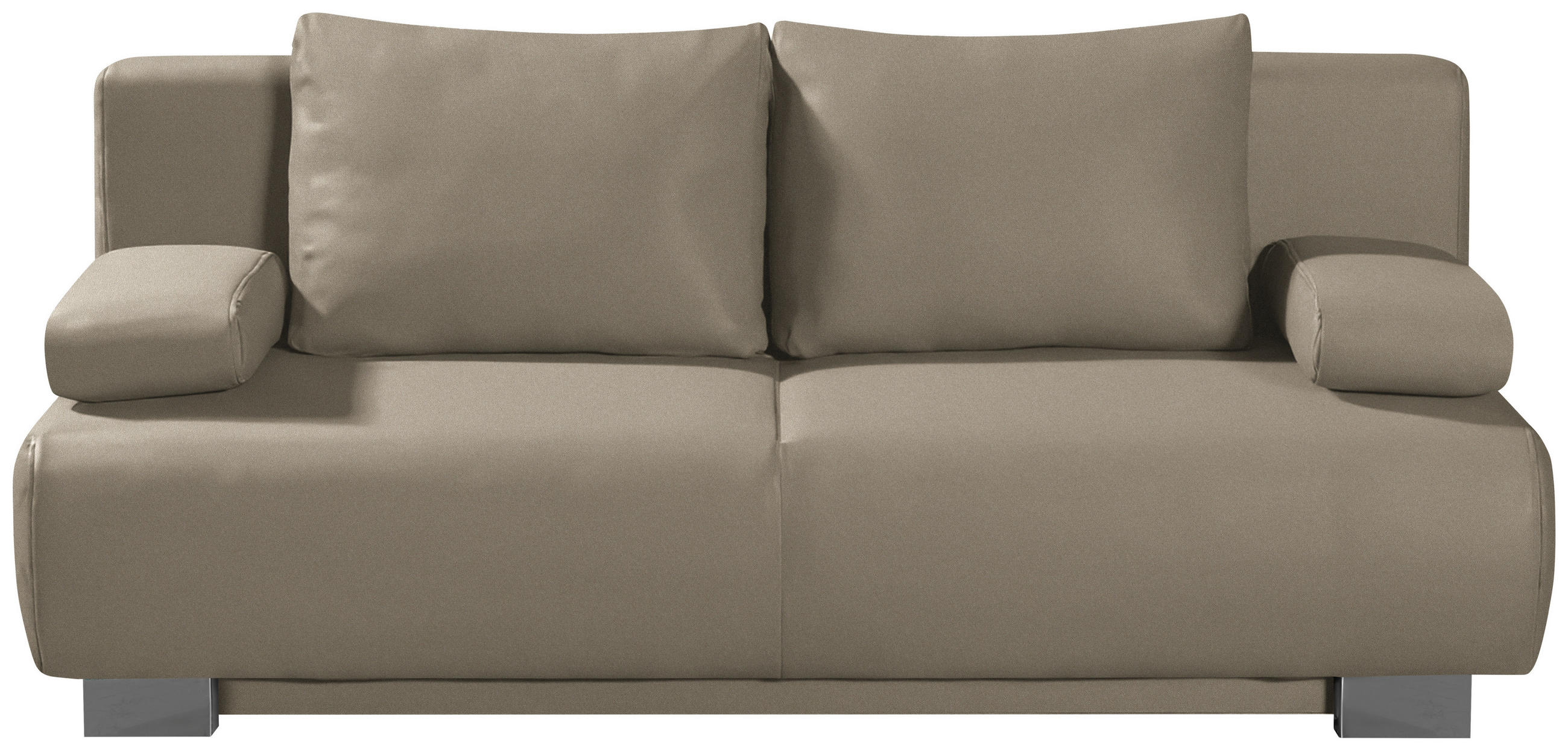 SCHLAFSOFA Rowan in Flachgewebe Cappuccino  - Cappuccino, KONVENTIONELL, Textil/Metall (196/89/94cm) - Novel