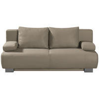 SCHLAFSOFA Rowan in Flachgewebe Cappuccino  - Cappuccino, KONVENTIONELL, Textil/Metall (196/89/94cm) - Novel