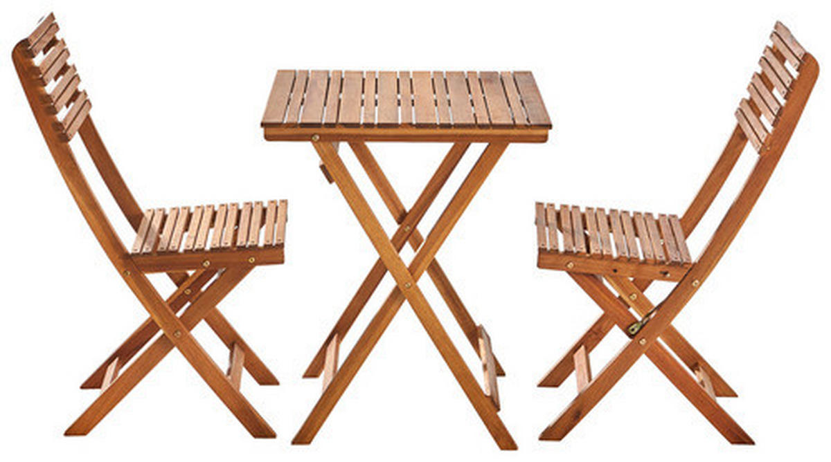 BALKONSET  - Akaziefarben, Natur, Holz (60/55/74/89,5/60/38,5cm) - Ambia Garden