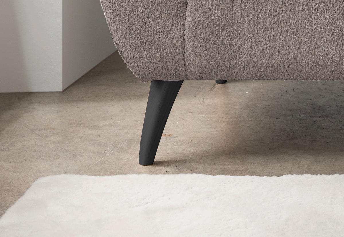ECKSOFA in Bouclé Taupe  - Taupe/Schwarz, Modern, Holz/Textil (160/264cm) - MID.YOU