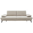 3-SITZER-SOFA Echtleder Ecru  - Ecru/Schwarz, Design, Leder/Metall (238/86/94cm) - Dieter Knoll