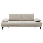 3-SITZER-SOFA Echtleder Ecru  - Ecru/Schwarz, Design, Leder/Metall (238/86/94cm) - Dieter Knoll