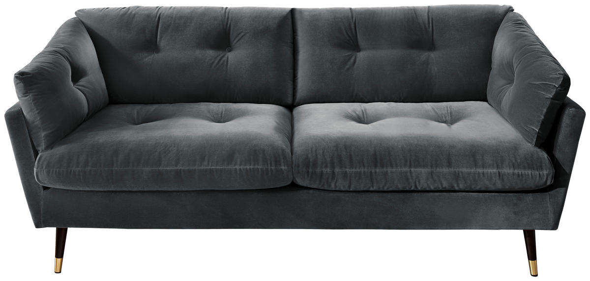 3-SITZER-SOFA JAPAN-3S SOFA in Samt Anthrazit  - Anthrazit, MODERN, Textil (207/84/93cm) - MID.YOU