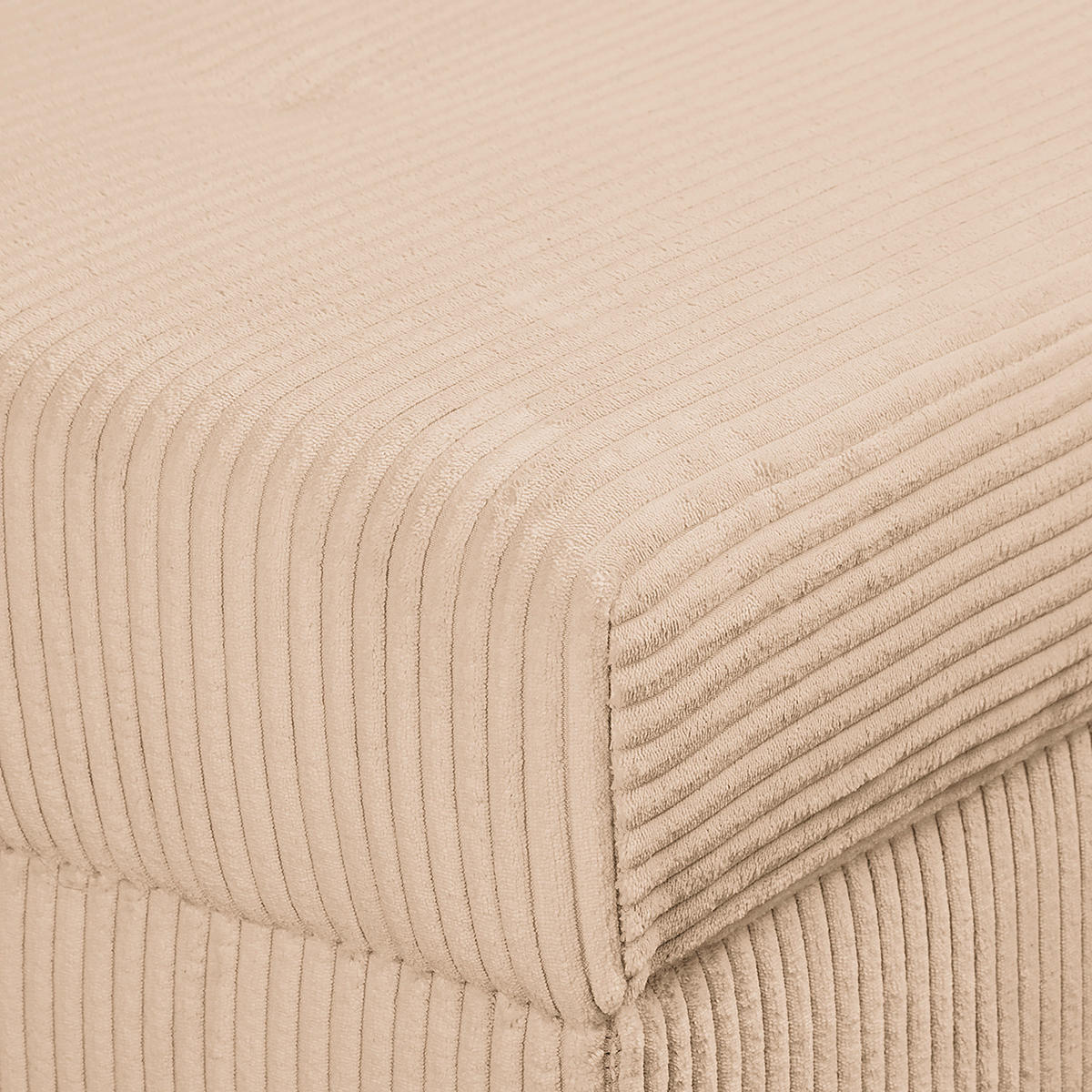 ECKSOFA Ariella in Cord Creme  161/231 cm  - Creme/Naturfarben, Design, Holz/Textil (161/231cm) - Livetastic