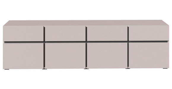 LOWBOARD  200/52,8/40 cm 4 Schublade(n) stehend, in verschiedenen Holzdekoren erhältlich  - Kaschmir/Schwarz, Design, Holzwerkstoff (200/52,8/40cm) - Xora