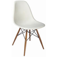 Scaun din lemn, metal, plastic, alb,  - culoare lemn fag/alb, Design, plastic/lemn (54/81/47cm) - Carryhome