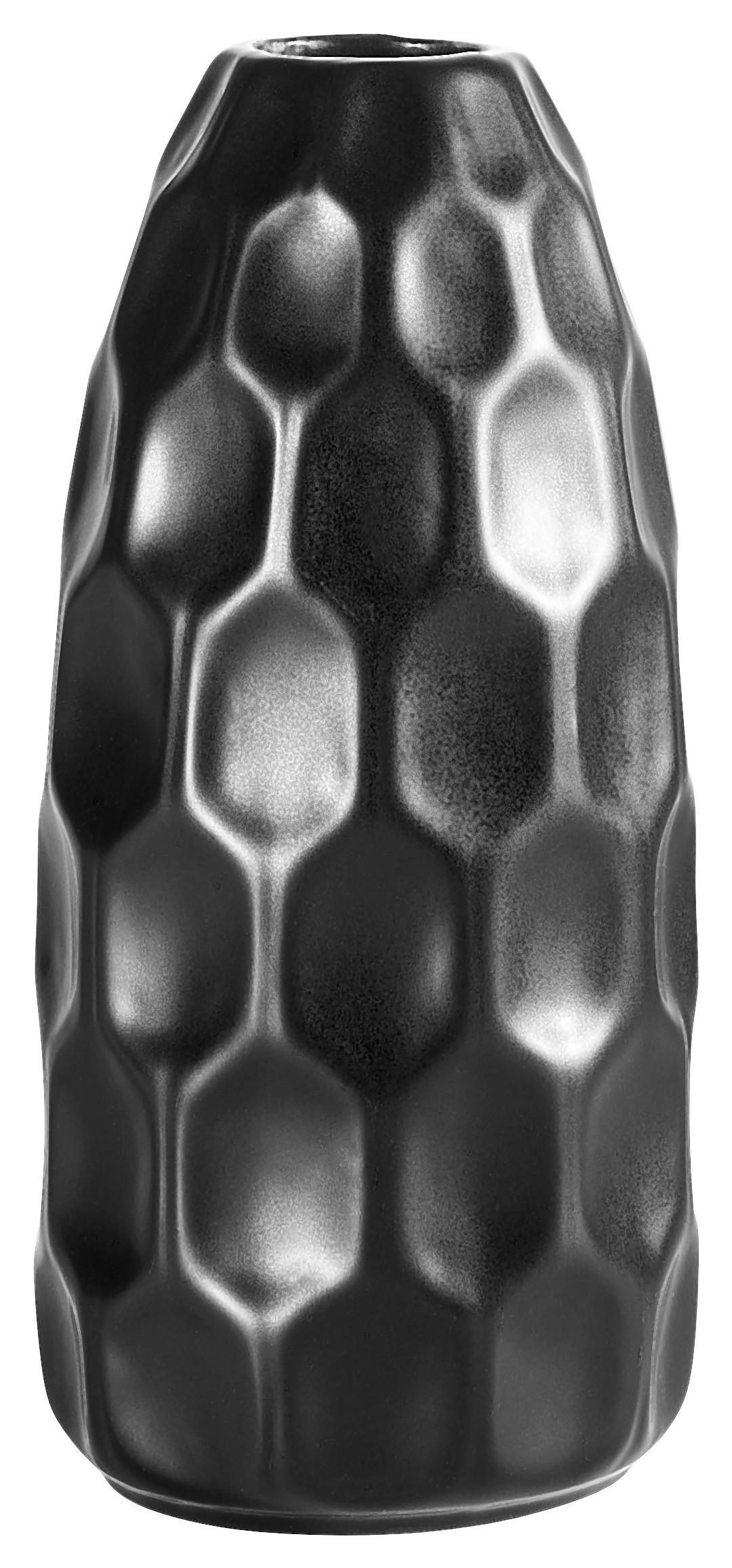 VASE  - Schwarz, Basics, Keramik (9/18,8cm) - Boltze Home