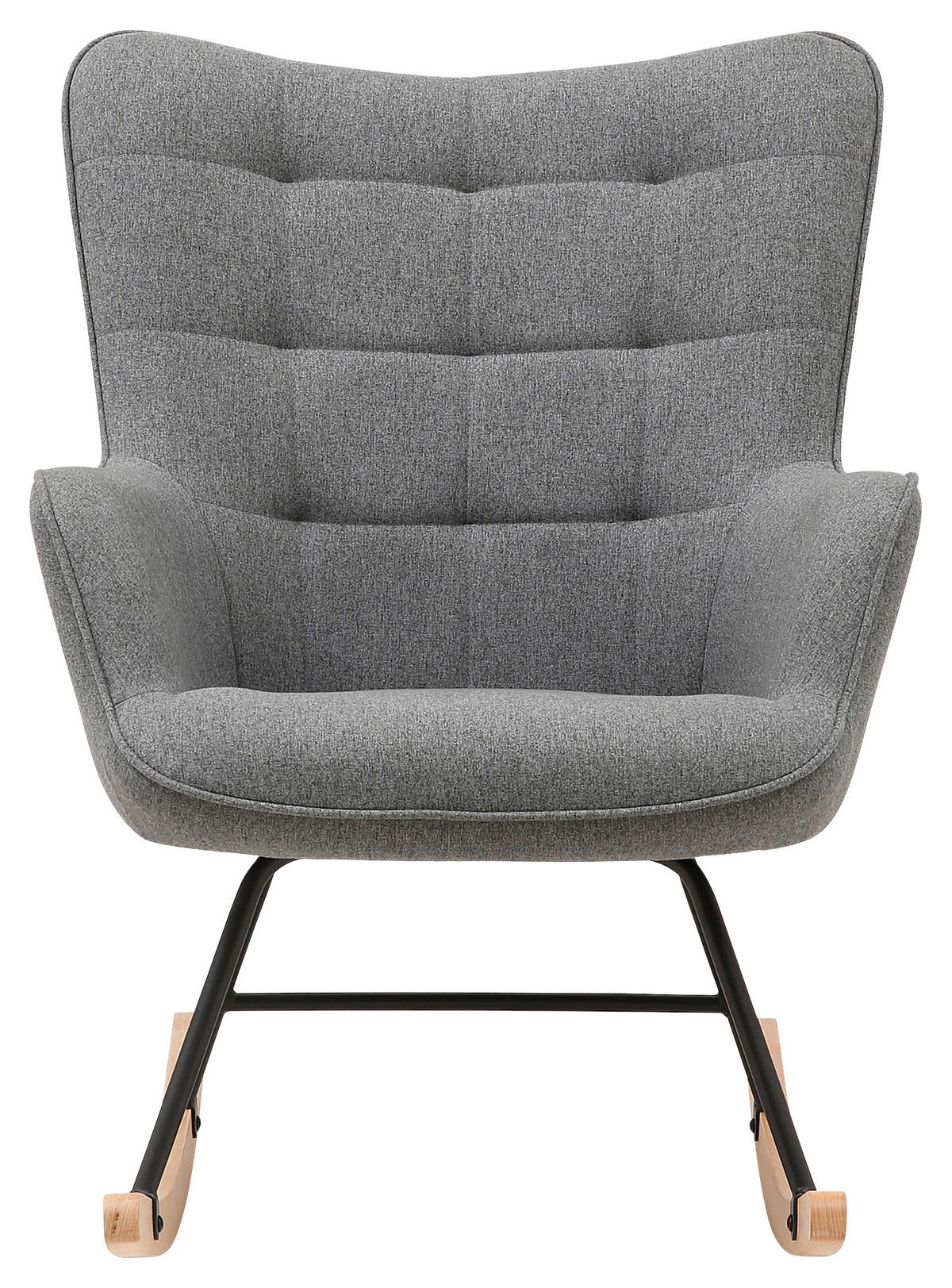SCHAUKELSESSEL Webstoff Grau    - Buchefarben/Schwarz, MODERN, Holz/Textil (72/92/92cm) - MID.YOU