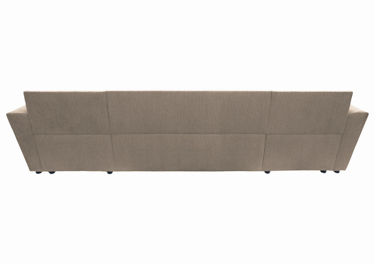 WOHNLANDSCHAFT in Cord Taupe  - Taupe/Schwarz, Design, Kunststoff/Textil (155/294/155cm) - MID.YOU